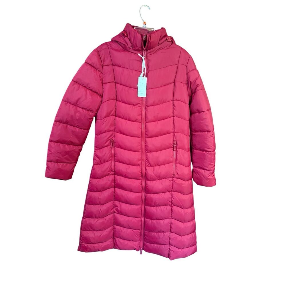 Red Marine Long Red Puffer Jacket Sz XL NWT
